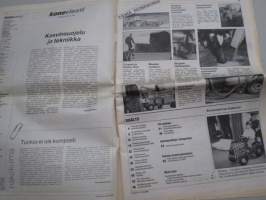 Koneviesti 1990 nr 8 - Torjunta-aineiden annostelulaitteet nyt ja tulevaisuudessa, Konekentän laidalta - Kasvinsuojeluaineiden käyttö puoleen, Kone killeri, ym.