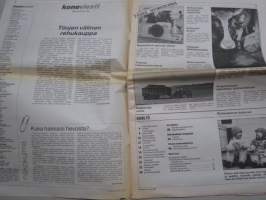 Koneviesti 1990 nr 9 - Fendt - Kotikentän valtias, Puimureita Etelä-Euroopassa, Autokaupan koukeroita ja traktoritilastoja, Ylö-Katti ja Wiljam VL 100, ym.