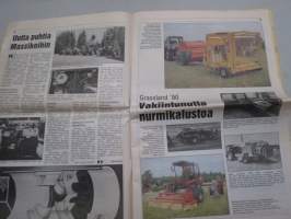 Koneviesti 1990 nr 12 - Hopalla uutta malliston ala- ja yläpäässä, Ford 30 -sarja, Uutta puhtia Massikoihin. Grassland ´90 - Vakiintunutta nurmikkokalustoa, ym.