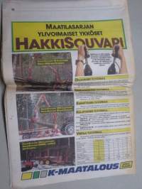 Koneviesti 1990 nr 13 - Belarus T-150K-07 - Linkku, Maatalouskoneiden vuokrasuositukset 1990, Uusi oivallus perunannostoon, Kyntö on tekniikkalaji, ym.