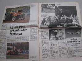 Koneviesti 1990 nr 14 - kesän 1990 vetokilpailut Vaasassa, Fiat-Ford -kauppa jouduttaa Euroopan traktoriunionia?, Agroma Oy:n työkoneille &quot;kattonimi&quot;, ym.