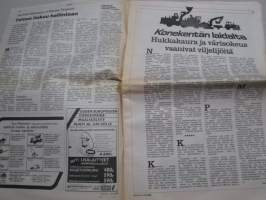 Koneviesti 1990 nr 15 - Spectra-Physics Laserplane - Laserin tarkkaa työtä tiekarhulla, Hankkija-Maatalous ja Massey-Ferguson - Talous liukuu hallintaan, ym.