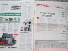 Koneviesti 1996 nr 20 - Investointituet ja ylituotanto, Moottorilumilingot - Seuraava aste lumilapiosta, Konekentän laidalta - Maatalousmaa tuontiruuan vaarassa, ym.