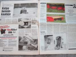 Koneviesti 1996 nr 18 - Pienasiakkaat sähkömarkkinoille, Karjatila 96 Tampereella - Vähän kävijöitä, mutta tyytyväisiä, Konekentän laidalta - Kesän opetukset, ym.