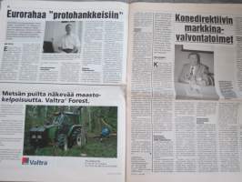 Koneviesti 1996 nr 15 - Rakennekehityksen toiveet ja todellisuus, Hakki Pilke 2X -klapikone - Ketjukatkonta ja tuplahalkaisu, Kokemuksia kultivoinnista, ym.