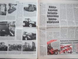 Koneviesti 1996 nr 13 -takaisin kyntöön?,Täydennys kevennetyn muokkauksen koneketjuun,Mansikki 96 Kuopiossa - Luomukoneet hyvin esillä,Ostorenkaat hintavetureina,ym.