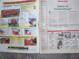 Koneviesti 1997 nr 20 - Kalkkia vai neutralointikykyä?, Kostea kalkki peltoon - Keskipakolevittimellä, Kalkitus on myös lannoitusta, Kasvu-kunnosta ei tingitä, ym.