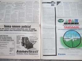 Koneviesti 1997 nr 7 - Onko turpeella tulevaisuutta?, Kuuden kiedontakoneen paalausurakka päätökseen,Nurmikoneet -Plussat ja miinukset,Arvostelun taustakommentit,ym.