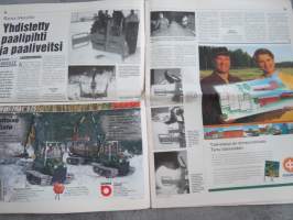 Koneviesti 1997 nr5 -Hakkuun hinta harhauttaa ensiharvennuksilla,Dieselmoottorin korjaus,osa II,Konevanhuksia -Entisöinti nuorentaa,Uusi ase viljojen rikantorjuntaan