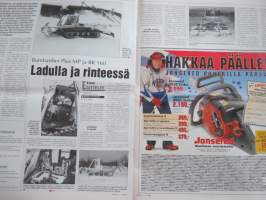 Koneviesti 1997 nr5 -Hakkuun hinta harhauttaa ensiharvennuksilla,Dieselmoottorin korjaus,osa II,Konevanhuksia -Entisöinti nuorentaa,Uusi ase viljojen rikantorjuntaan