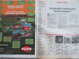 Koneviesti 1998 nr 13 - Joustavatko merkkiosien hinnat koskaan?, Fahrille jatkoaikaa - Leikkuu-puimurin peruskuormitus, Varaosia kolmasosahinnalla, Juko XJ200, ym.