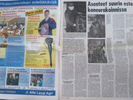 Koneviesti 1998 nr 2 - Huimaa kehitystä, Valtra ja Zuidberg Techniek - Etunostolaite ja -voimanotto kotimaiseen traktoriin, Sampo-Rosenlew Oy - Tulosta syntyy, ym.