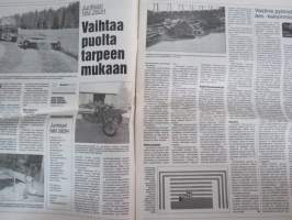 Koneviesti 1995 nr 1 - Lupauksia, Junkkari NM 280H - Vaihtaa puolta tarpeen mukaan, Taarup 1015 - Noukkii, silppuaa ja kuljettaa, Ennätysmäärä moottoreita, ym.