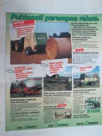 Koneviesti 1995 nr 1 - Lupauksia, Junkkari NM 280H - Vaihtaa puolta tarpeen mukaan, Taarup 1015 - Noukkii, silppuaa ja kuljettaa, Ennätysmäärä moottoreita, ym.