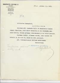 Maakauppiaitten Lyhyttavara Oy Helsinki 1923  - firmalomake 2 eri