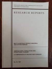 Agricultural Population and Structural Vhane: A Comparison of Finland and Hungary