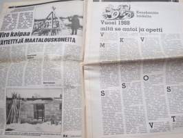 Koneviesti 1989 nr 1 - Rakentamisen suunnat, Valmet Englannissa - Uutta potkua maahantuojan vaihdolla, Viro kaipaa käytettyjä maatalouskoneita, ym.