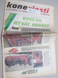 Koneviesti 1989 nr 3 - Vanhat ja uudet varaosat, Agrolux Agromat - Entiset siivet uusissa raameissa, Konekentän laidalta - Uutisia Agromekista, Quicke 500-sarja, ym.
