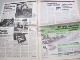 Koneviesti 1989 nr 3 - Vanhat ja uudet varaosat, Agrolux Agromat - Entiset siivet uusissa raameissa, Konekentän laidalta - Uutisia Agromekista, Quicke 500-sarja, ym.