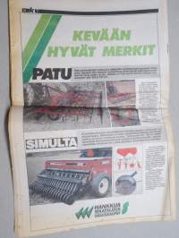 Koneviesti 1989 nr 3 - Vanhat ja uudet varaosat, Agrolux Agromat - Entiset siivet uusissa raameissa, Konekentän laidalta - Uutisia Agromekista, Quicke 500-sarja, ym.