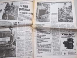 Koneviesti 1989 nr 10 - Hydro-Flex GMS 3200 - Hydraulinen pika-niittäjä, Pohjoismaiden traktorikauppa, Ahtoilman jäähdyttimellä lisää potkua turbodieseliin, ym.