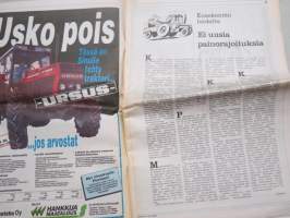 Koneviesti 1989 nr 17 - Aurattoman viljelyn tekniikka tutkimatta, Konekentän laidalta - Ei uusia painorajoituksia, Salojituspelloilla kaikki hyvn, ym.
