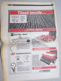 Koneviesti 1988 nr 6 -Ideat tuloksi,SIMA 88 -Uutuus-kirjoa,Palkintojenjako Agrico-näyttelyssä -Ideakilpailuun tui 480 ehdotusta, Äkeen piikeistä ja vähän äkeistäkin.