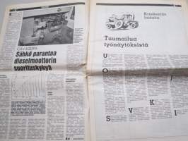 Koneviesti 1988 nr 14 - Odotusten valinkauhassa, CAV EGDPA - Sähkö parantaa dieselmoottorin suorituskykyä, Konekentän laidalta - Tuumailua työnäytöksistä, ym.