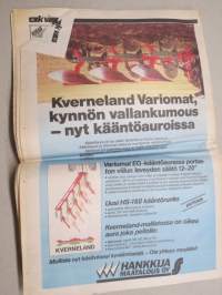 Koneviesti 1988 nr 14 - Odotusten valinkauhassa, CAV EGDPA - Sähkö parantaa dieselmoottorin suorituskykyä, Konekentän laidalta - Tuumailua työnäytöksistä, ym.