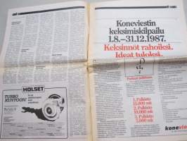 Koneviesti 1987 nr 13 - Nurmenkorjuun vaihtoehdot, Massey Ferguson 3070 Datatronic, Noukinvaunu säilörehun korjuussa - Tilakohtainen ratkaisu, ym.