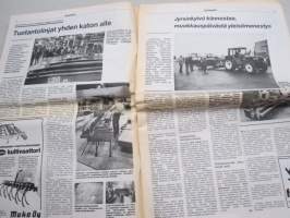 Koneviesti 1986 nr 9 - Uutta ja ajankohtaista, Claas varautuu kasvun taittumiseen, Rosenlewin puimuritehtaan laajennus vihittiin - Tuotantolinjat yhden katon alle,ym