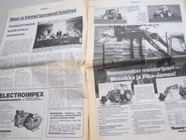 Koneviesti 1986 nr 15 - millään ei näe paremmin kuin silmällä, Käytety kuorma-auton jarrut toivat harmeja, Tsteyr ja Valmet turvaavat toisiinsa, ym.