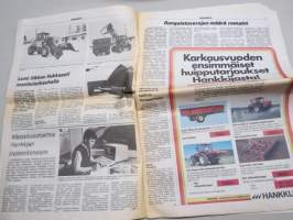 Koneviesti 1984 nr 5 - Maaliskuu maata näyttää..., Lumi liikkuu liukkaasti monitoimikauhalla, Rangaistuverojen määrä romahti, Volvo BM Valmet 905-4, ym.