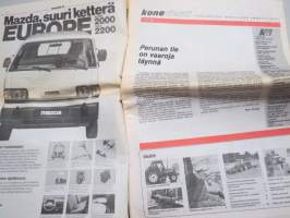 Koneviesti 1984 nr 15 - Perunan tie on vaaroja täynnä, Fiatagri 80-90 DT, Fiatagri 90-sarja, Risto Knaapi - Työkoneiden voimainoton pikakytkentä ratkaistu?, ym.