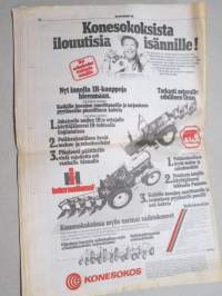 Koneviesti 1984 nr 15 - Perunan tie on vaaroja täynnä, Fiatagri 80-90 DT, Fiatagri 90-sarja, Risto Knaapi - Työkoneiden voimainoton pikakytkentä ratkaistu?, ym.