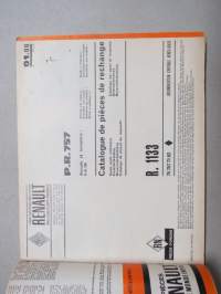 Renault R.1133 - P.R.757 Catalogue De piéces de rechange -parts catalogue / varaosaluettelo
