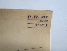 Renault R.1131 - P.R.712 Catalogue provisoire de piéces de rechange -parts catalogue, supplementary / varaosaluettelon lisäosa