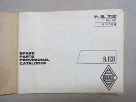 Renault R.1131 - P.R.712 Catalogue provisoire de piéces de rechange -parts catalogue, supplementary / varaosaluettelon lisäosa