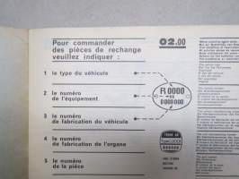 Renault R.1094 - P.R.750 Catalogue provisoire de piéces de rechange -parts catalogue, supplementary / varaosaluettelon lisäosa