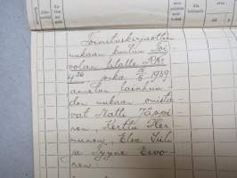 Lohkomiskirja Toivola 4/26, Yläsäiniö, Viipuri, 1939 -asiakirja