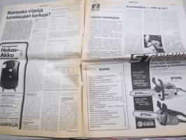Koneviesti 1981 nr 15 - Maksaako viljelijä konekaupan korkoja?, Sääolot riskitekijänä, Aurasalaojitus - mitä se on?, Aurasalaojakone ajokepillä tutkittuna, ym.
