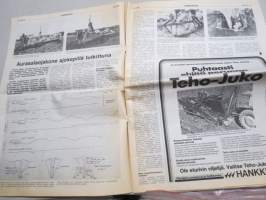 Koneviesti 1981 nr 15 - Maksaako viljelijä konekaupan korkoja?, Sääolot riskitekijänä, Aurasalaojitus - mitä se on?, Aurasalaojakone ajokepillä tutkittuna, ym.