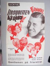 Kosijoitten kerho - Gentlemen på friarstråt, pääosassa Fernandel -elokuvajuliste / movie poster