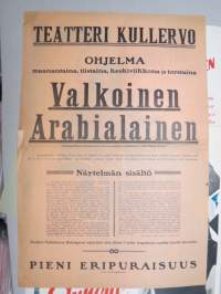 Valkoinenarabialainen + Pieni eripuraisuus, mykkäfilmi -elokuvajuliste / movie poster