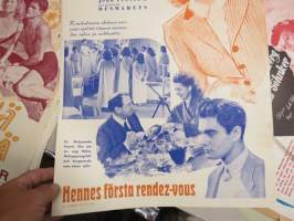 Ensi kohtaus - Hennes första rendez-vous, pääosissa Danielle Darrieux, Fernand Ledoux, Jean Tissier, Jacqueline Desmarets -elokuvajuliste / movie poster