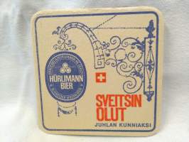 Sveitsin olut Hürlimann bier lasinalunen, tuopinalunen