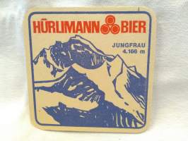 Sveitsin olut Hürlimann bier lasinalunen, tuopinalunen