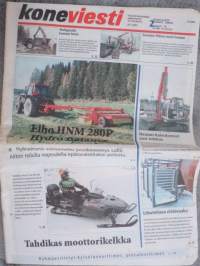 Koneviesti 2001 nr 2 - Biokaasu tulee taas, Iskunvaimennus rauhoittaa niittomurskaimen liikettä - Elho HNM 280P Hydro Balance, Reitti lyhenee, ym.