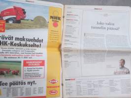 Koneviesti 2001 nr14 -Joko valoa tunnelin päässä?,Urakointi onnistuu töitä ristiin tehden,Uutta, vanhaa ja vähän lainattua,Ylihärmän ihme näytti kyntensä taas kerran