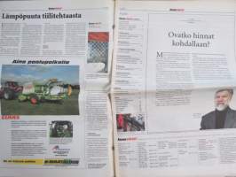 Koneviesti 2002 nr 3 - Ovatko hinnat kohdillaan?, Tasaiselta kyntöä, Standardia suurempia paaleja, Koneurakointi on tarkan markan toimintaa, ym.